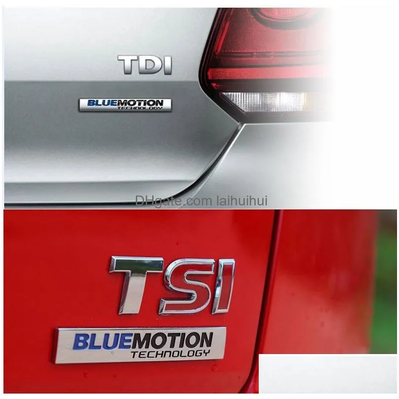 3d chrome bluemotion technology car stickers for scirocco touareg tiguan golf jetta emblem decoration badge car styling