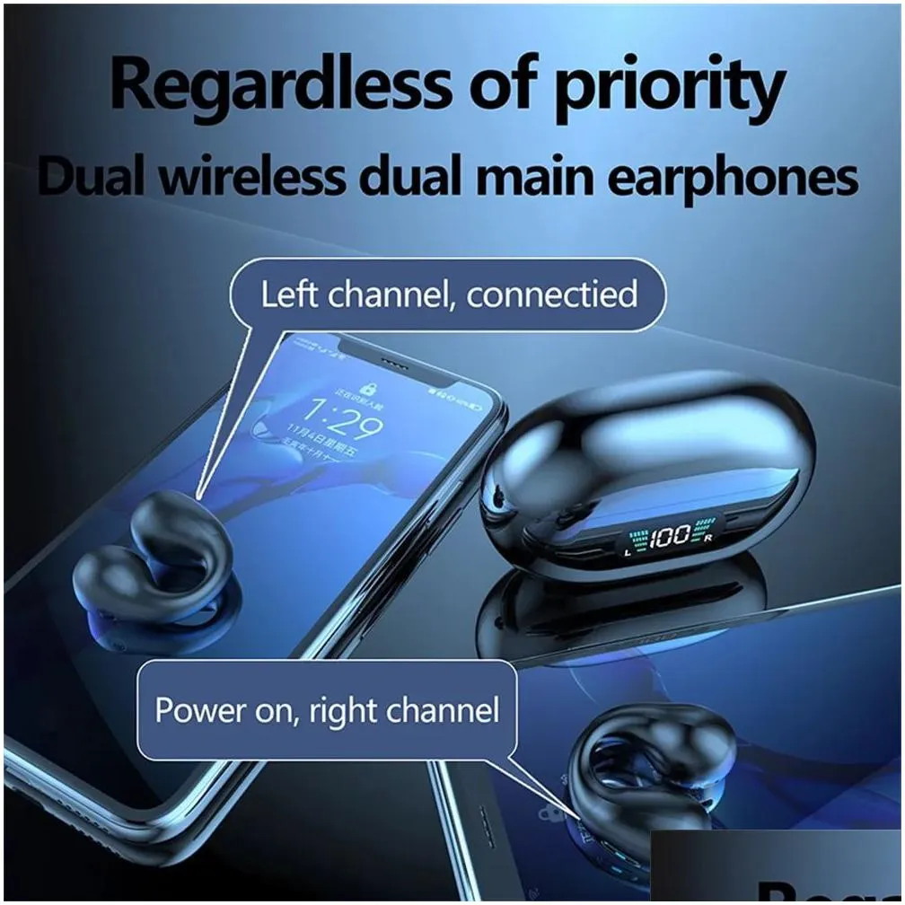 2023 q80 tws bluetooth earphones bone conduction headset sports gaming wireless clip headphone ear hook with retail package