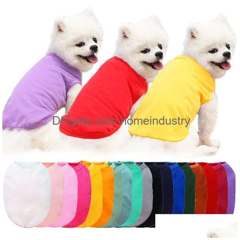 Dog Apparel Sublimation Blank Diy Dog Clothes Cotton Apparel White Vest Blanks Pet Shirts Solid Color T Shirt For Small Dogs Cat Red B Dhyyf