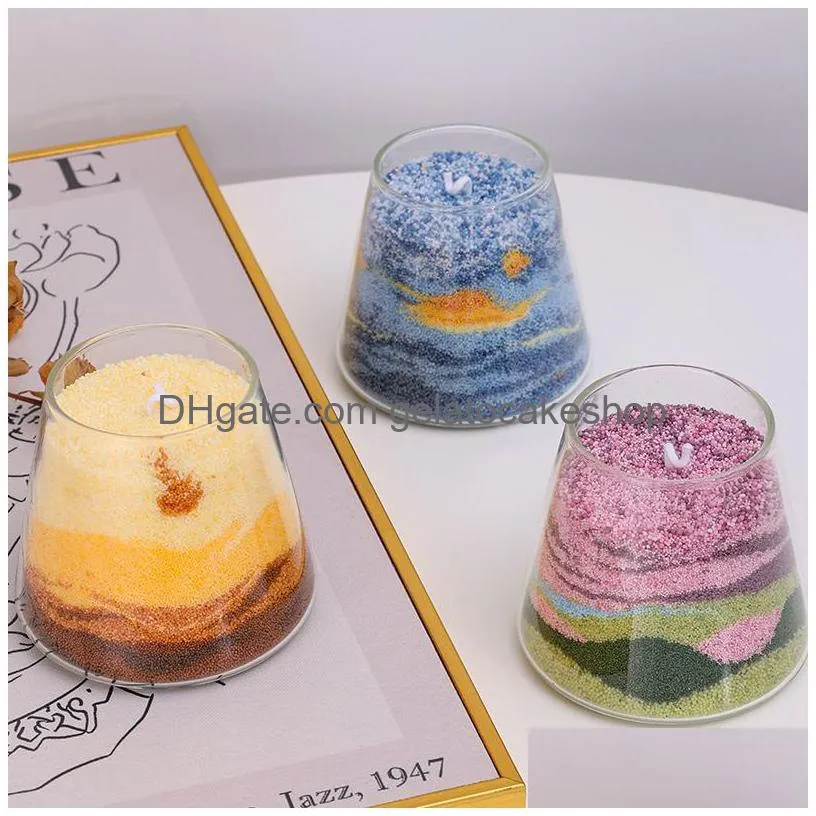 diy novelty sand wax art scented candles private label sand picture art design luxury home decoration candle