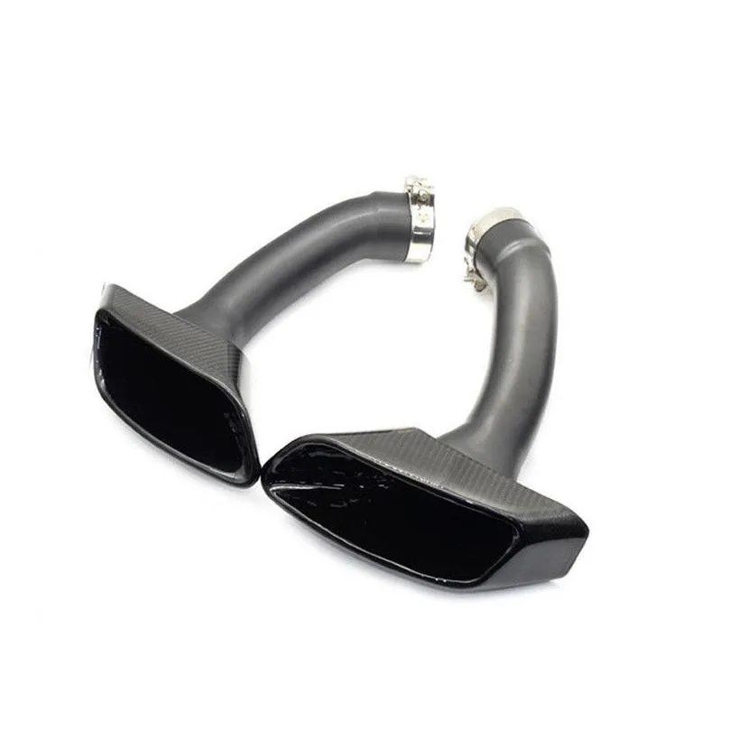 pair 304 stainless steel car muffler exhaust pipe with cover for bmw x6 e71 20082013 carbon tail tips