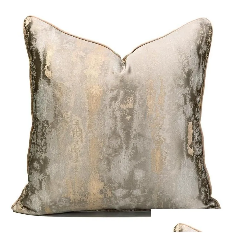 Cushion/Decorative Pillow Modern Champagne Gold Light Luxury Cushion Cover 30*50 45x45 50 Pillowcase Jacquard Living Bedroom Sofa Home
