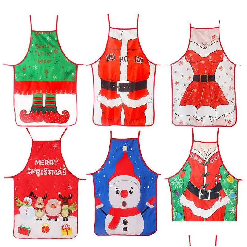 Christmas Decorations For Home 1 Pcs Santa Claus Apron Xmas Decor New Year Gift 50Cm X 70Cm Drop Delivery Dh6Gs