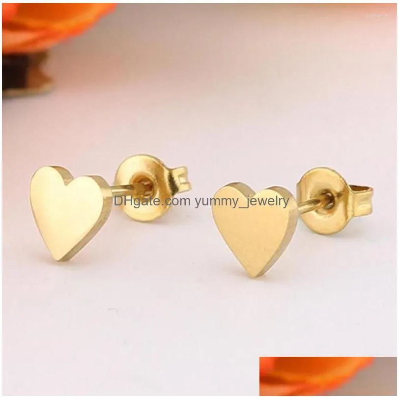 Stud Stud Earrings Mtiple Love Heart Stainless Steel For Women Romantic Gifts Clip On Trendy Jewelry Piercing Drop Delivery Jewelry Ea Dhamp