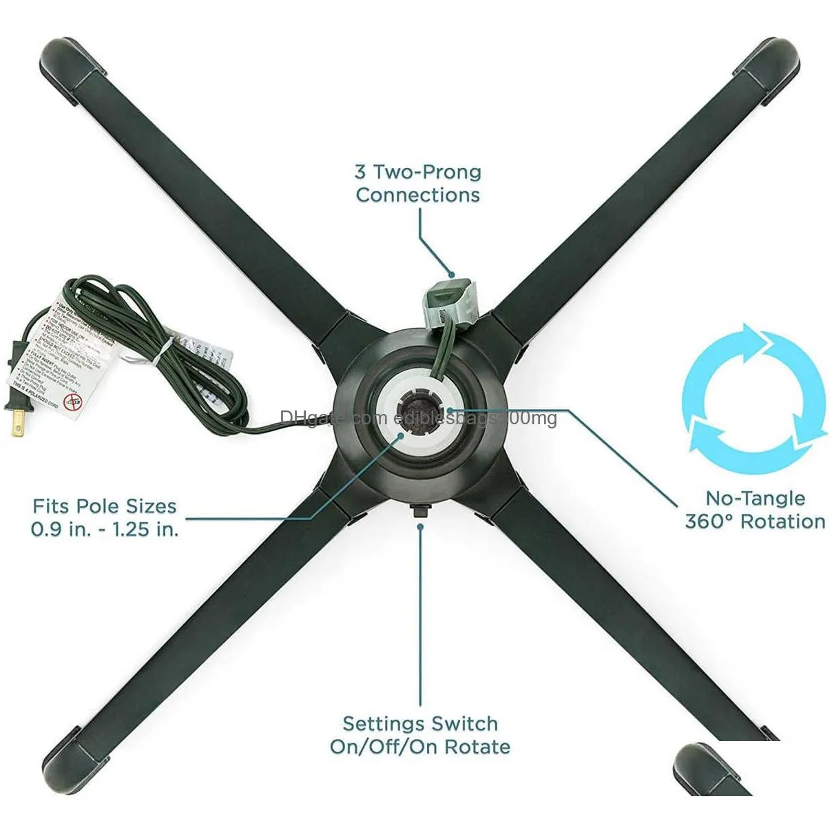 360° Electric Swivel Christmas Tree Stand Base Adjustable Christmas
