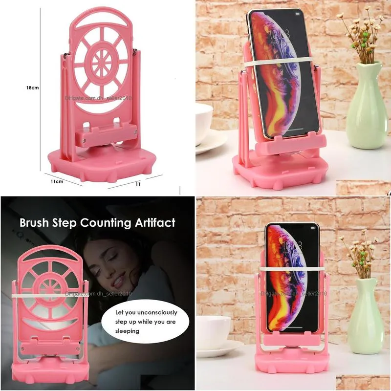 Decorative Objects & Figurines Decorative Objects Figurines Creative Mobile Phone Swing Pedometer Shelf Matic Shake Wiggler Wechat Mot Dhjwh