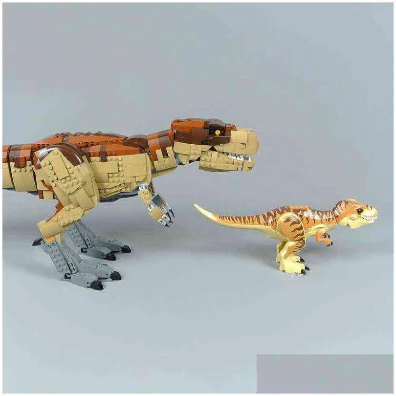 Blocks 11338 Movie Games Series Jurassic Park Blocks T. Rex Rampage 3156Pcs Bricks Model Building Kits Compatible 75936 T230103 Drop D Dhwjb