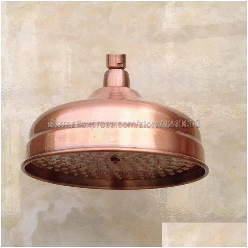 Red Antique Copper 8 inch Round Rainfall Bathroom Head Rain Shower Ksh054 Y200109