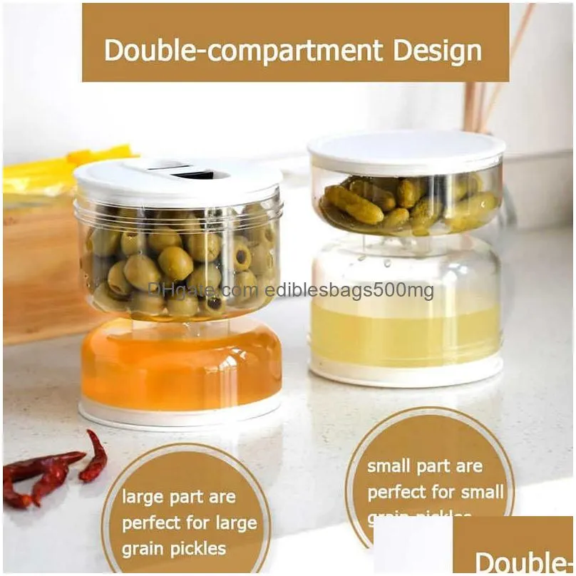  wet and dry separation pickle jar pickle jar pickle flip jar pickle container with strainer hourglass pickle jar kitchen tools