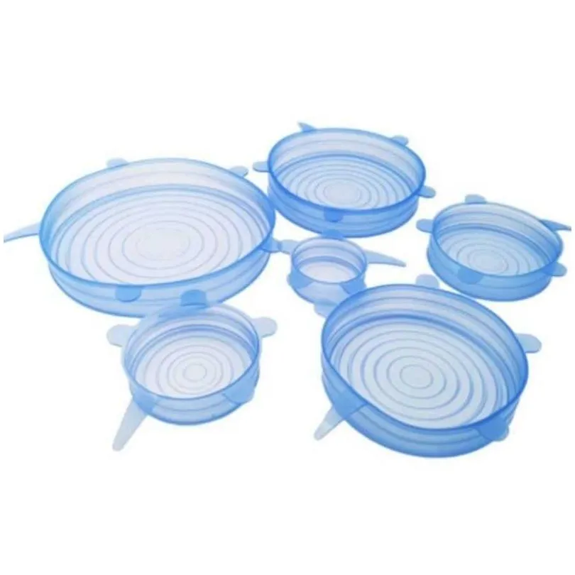 Baking & Pastry Tools New Sile Stretch Lids Reusable Airtight Food Wrap Ers Kee  Seal Bowl Stretchy Er Durable Storage Drop Deliv Dhnvx
