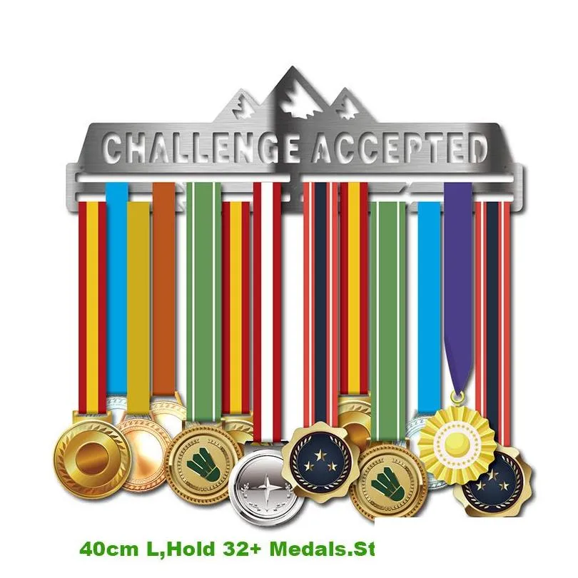 Running medal hanger Stainless steel medal holder Sport medal display hanger for runner Y200429