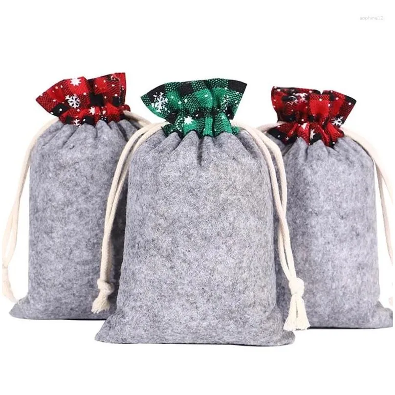 Christmas Decorations 24pcs/Set Advent Calendar Felt Cloth Candy Bags DIY Countdown Xmas Gift Pouch Wall Hanging Drawstring