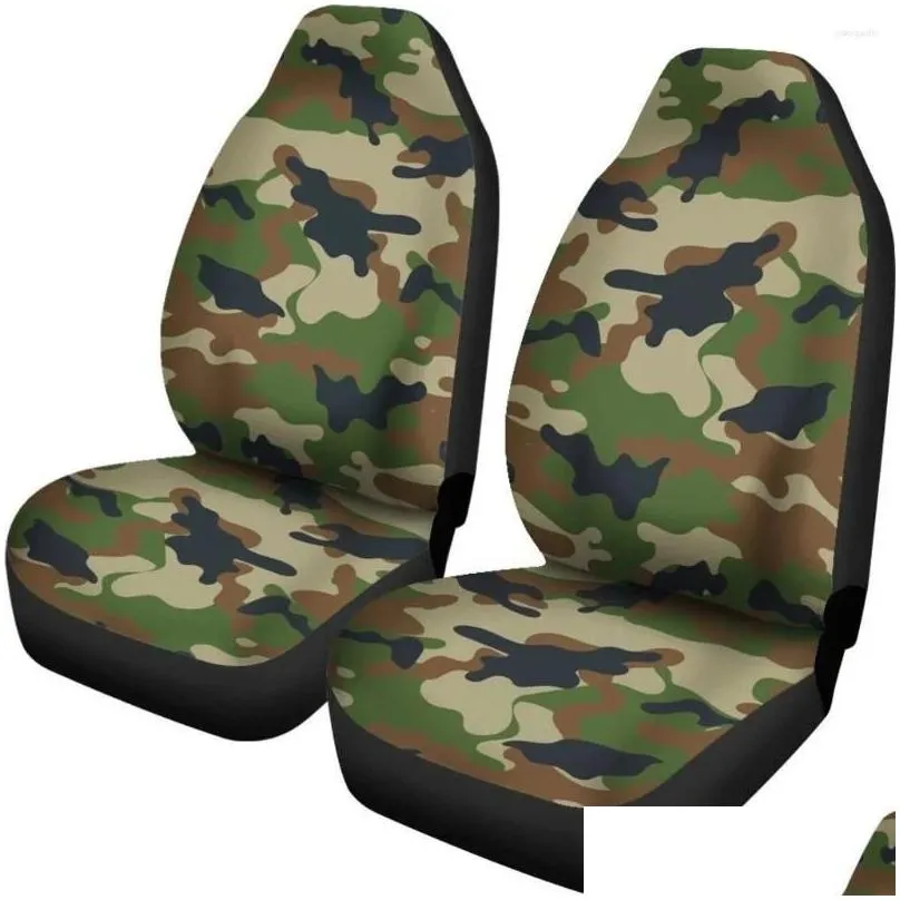 Car Seat Covers 2PCS Camouflage Set Protectors Universal Fit For SUV Bucket Seats Accessory Accept Customization