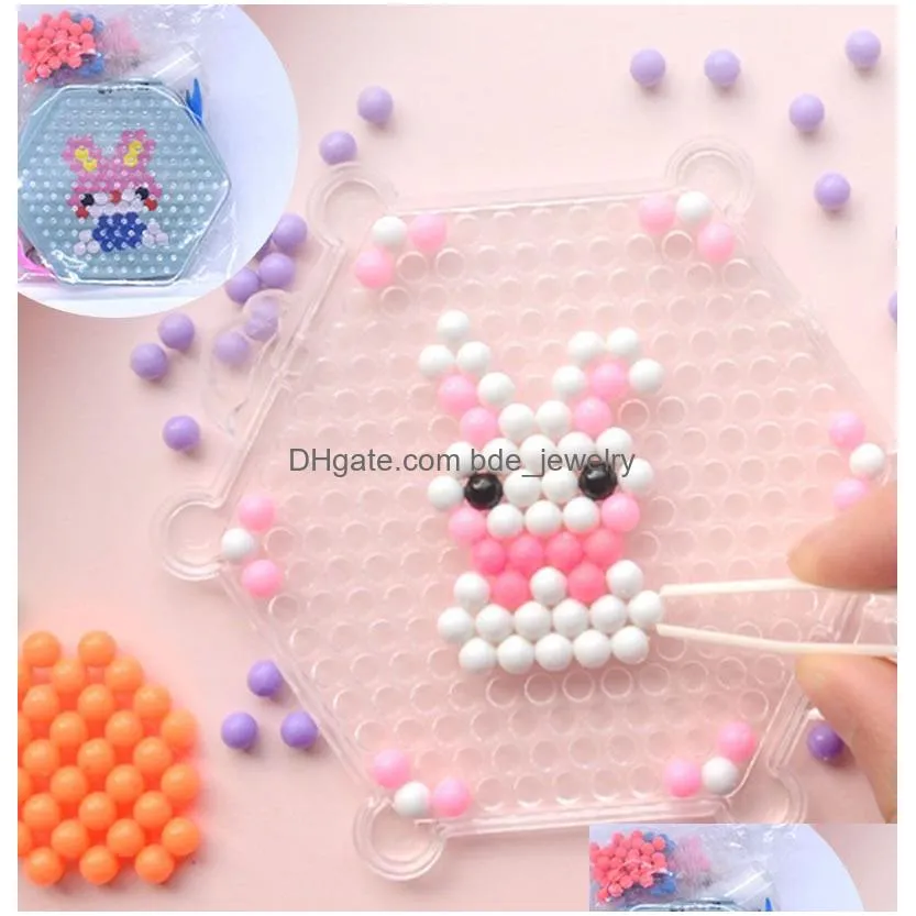 5mm magic water beads 3d diy for children puzzle kids learning and educational toys boys girls gifts montessori aquamosaic set 220715