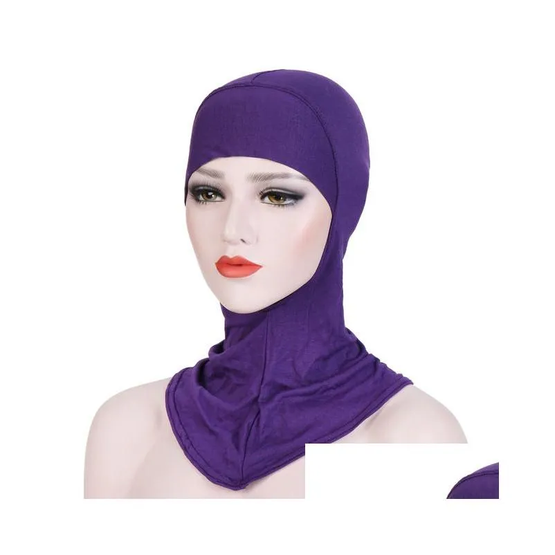 Beanie/Skull Caps Helisopus Soft Muslim Stretch Turban Fl Er Inner Hijab Caps Solid Color Bonnet Cap Islamic Ninja Ramadan Head Drop D Dhxta