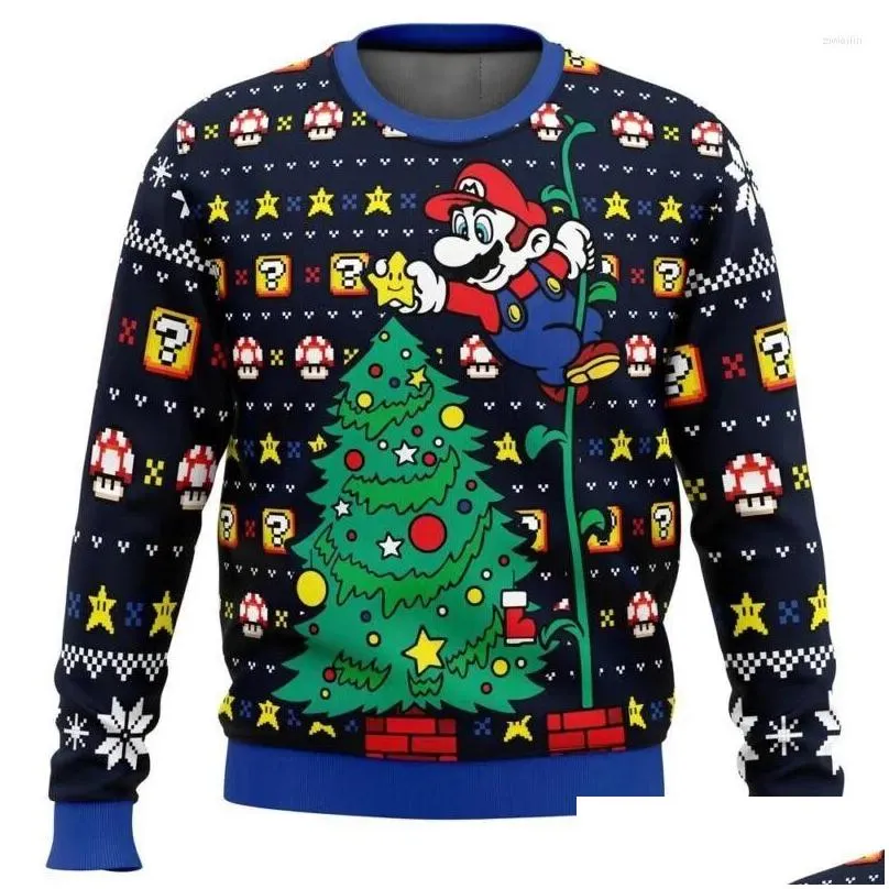 mens hoodies kart ugly christmas sweater gift santa claus pullover men 3d sweatshirt and top autumn winter clothi