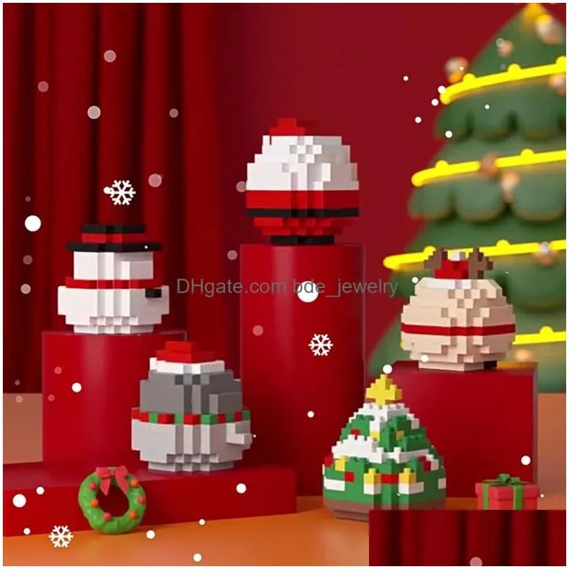 blocks christmas donuts series childrens puzzle blocks tree damo egg toys gifts 231117