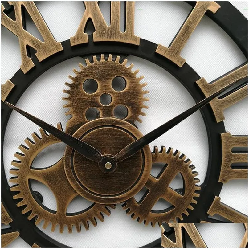 Industrial Gear Wall Clock Decorative Retro Metal Wall Clock Industrial Age Style Room Decoration Wall Art Decor Y200109