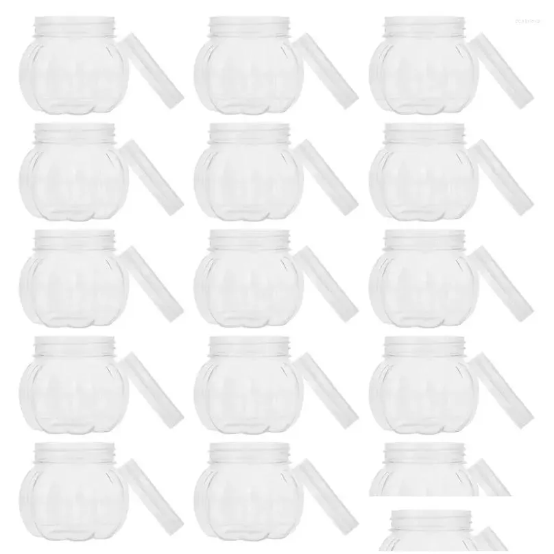 Storage Bottles 24Pcs Clear Pumpkin Shaped Candy Jar Chocolate Dry Fruit Holder Cookie