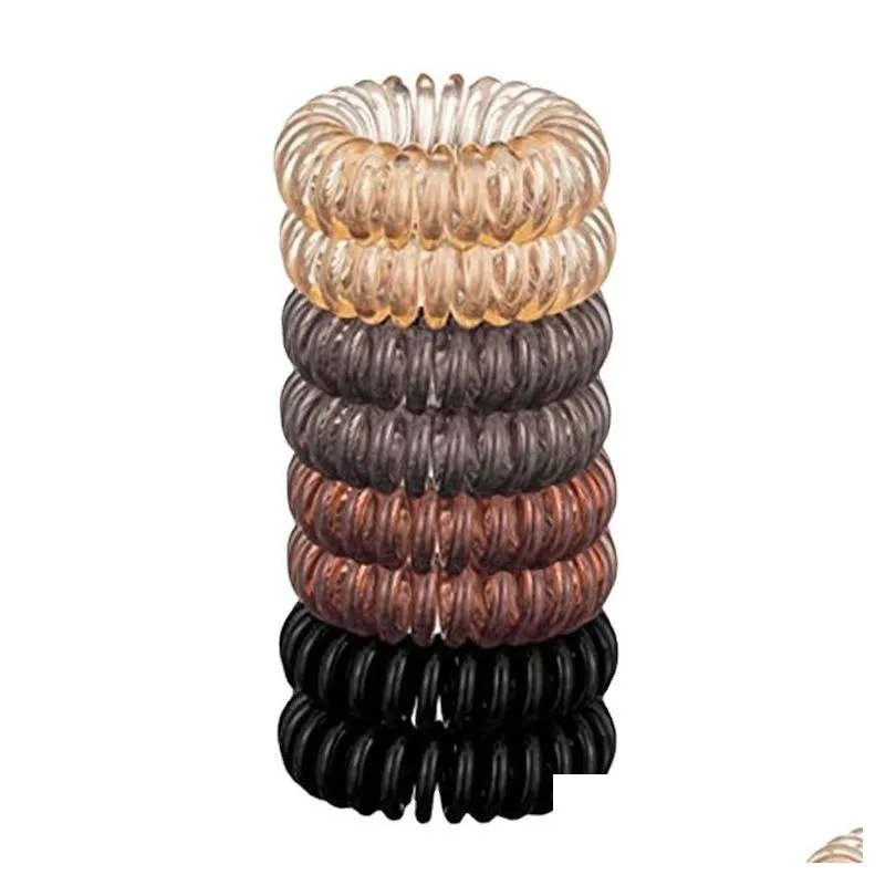 womens hair hair accessories spiral scrunchie simple high stretch ptu hair cord telephone scrunchie-1