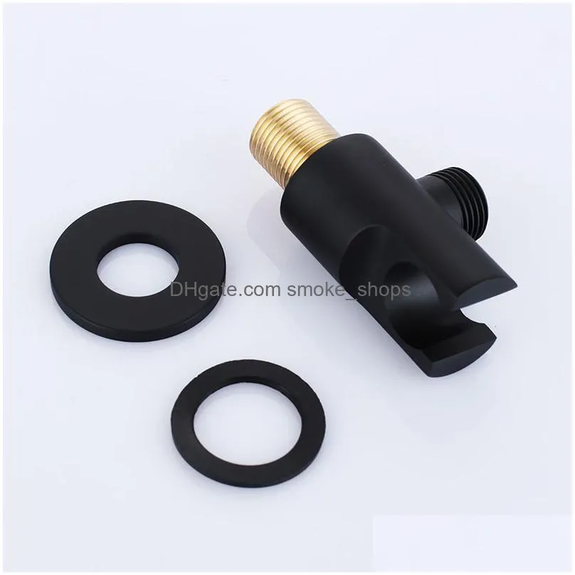 black brass handheld shower head holder support rack with hose connector wall elbow unit spout water inlet angle 201105