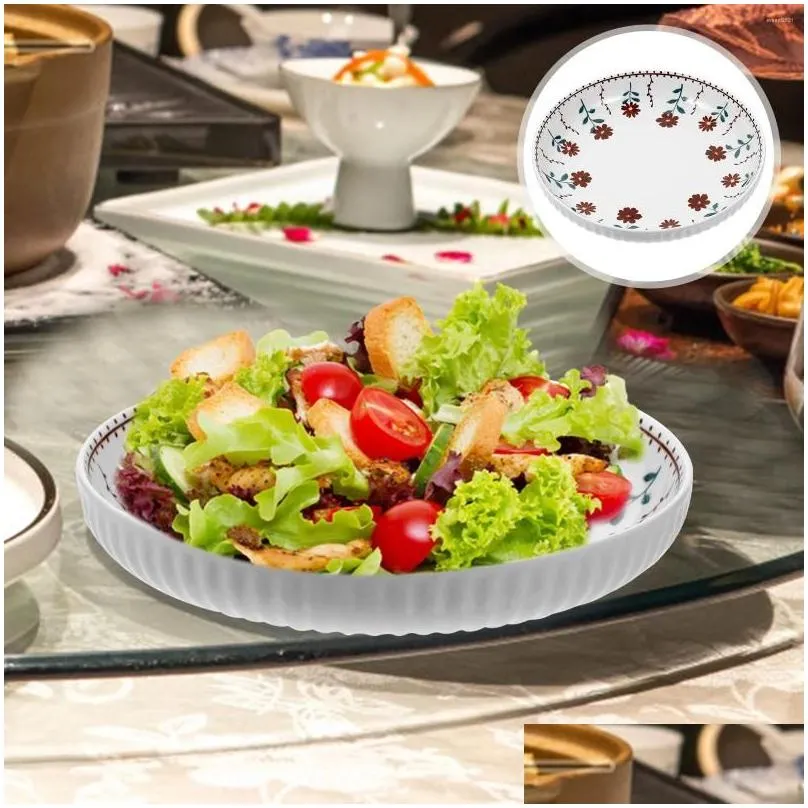 Dinnerware Sets Ceramic Dish Appetizer Plates Serving Utensils Kitchen Fruits Multi-use Dessert Snack Floral Pattern