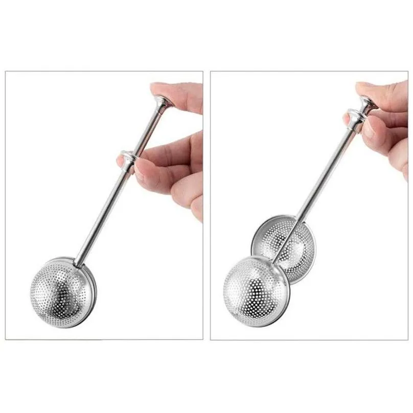 stainless steel tools tea infuser balls sphere mesh telescopic teas strainer sugar flour sifters filters interval diffuser handle for loose leaf spices
