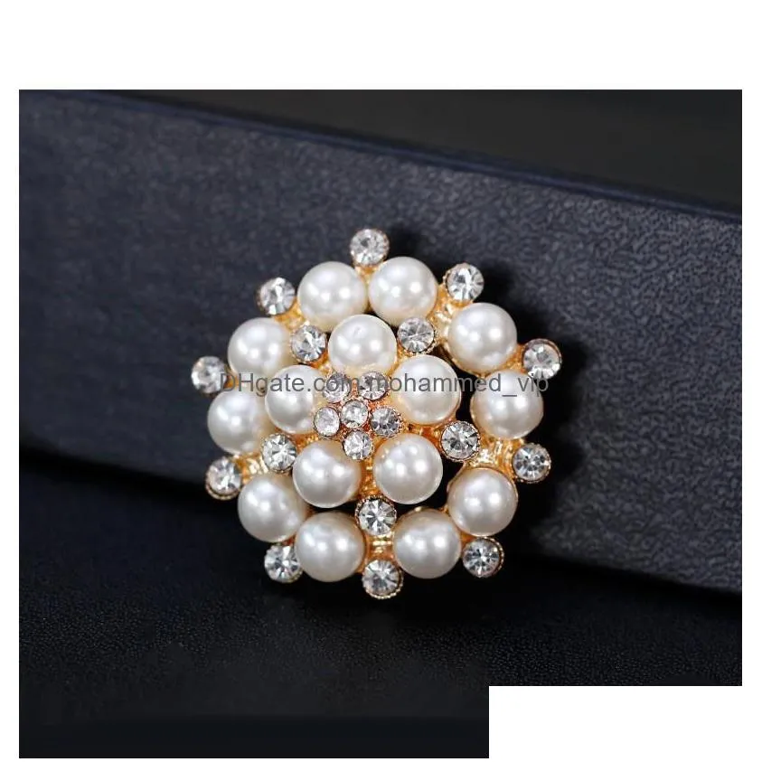 gold silver faux pearl pin brooch designer brooches badge metal enamel pin broche women luxury jewelry xmas party supplies