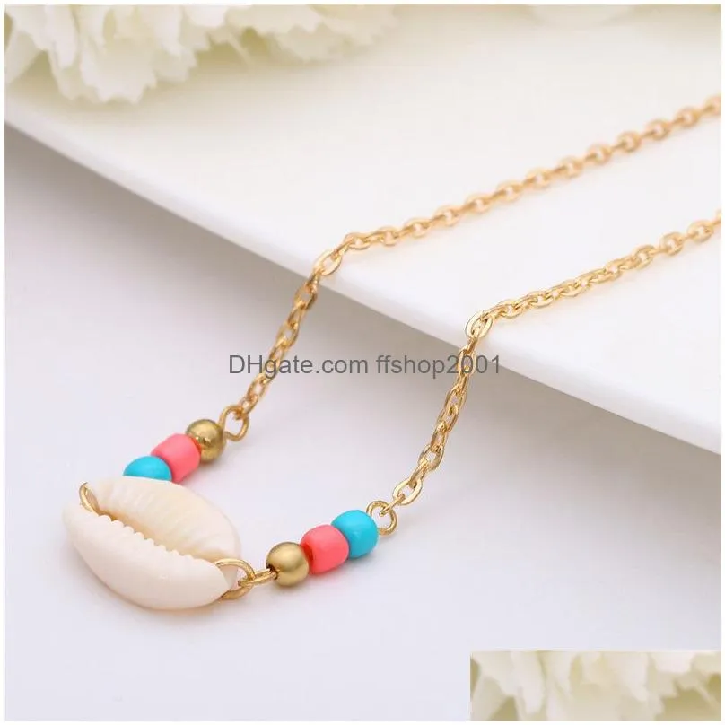 Chokers White Shell Choker Necklce Sier Gold Chain Women Necklaces Beach Fashion Jewlery Will And Drop Delivery Jewelry Necklaces Pend Dh47I