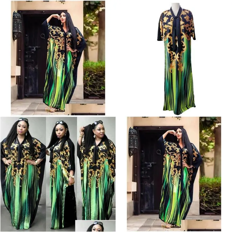 Ethnic Clothing Ethnic Clothing African Dresses For Women Africa Clothes Costume Dress Print Dashiki Ladies Ankara Plus Size Nigeria F Dhto5