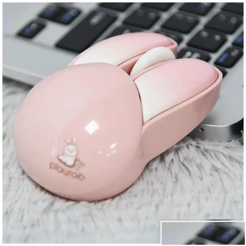 Mice Mofiiwireless Silent Mouse Cute Rabbit Design 2 4 Ghz With Usb Mini Receiver Optical For Laptop Pc Computer Notebook 231117 Drop
