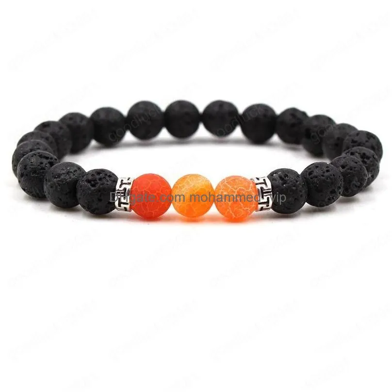 volcanic stone lava rock bracelet for women men 7 chakra yoga beads essential oil diffuser bracelets bangle jewelry