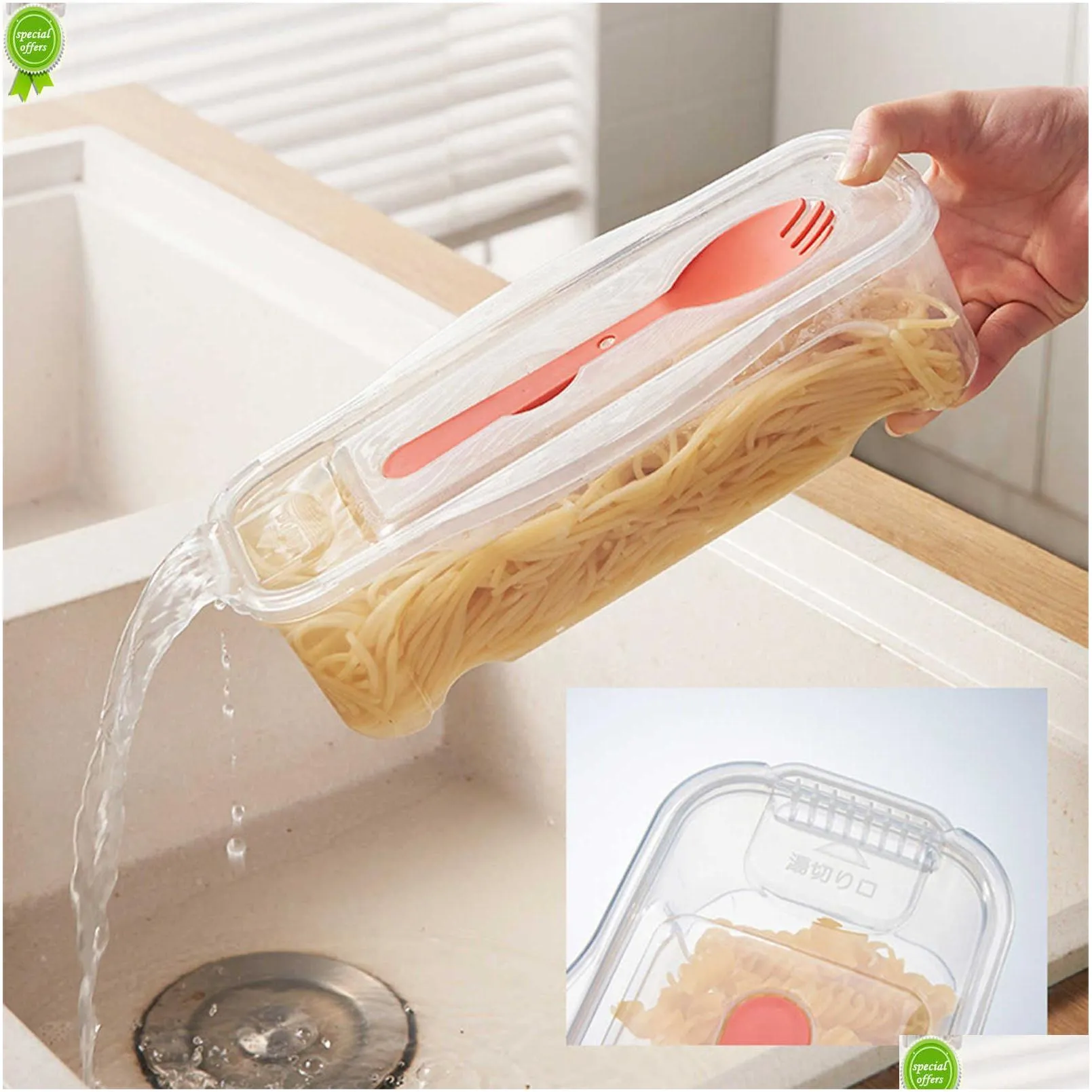 Baking & Pastry Tools New Microwave Pasta Cooker With Strainer Heat Resistant Steamer Lid Spaghetti Noodle Cooking Box Kitchen Accesso Dhrtf