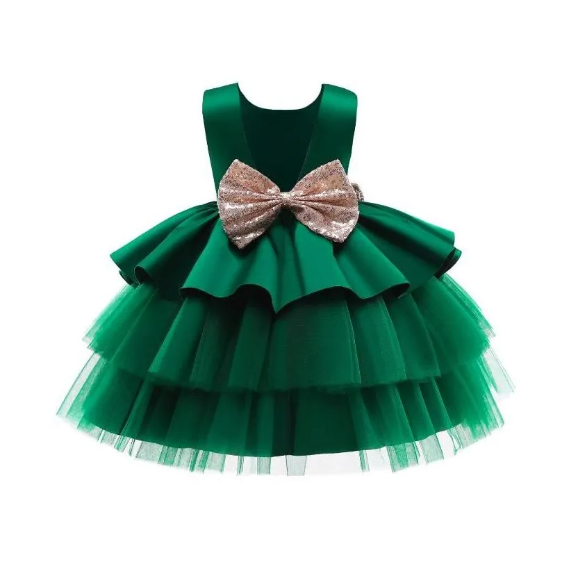 Girl`S Dresses Toddler Girl Tutu Sequin Bow Dress Princess Dresses For Baby First 1St Year Birthday Infant Party Pageant Christeng Gow Dhccx