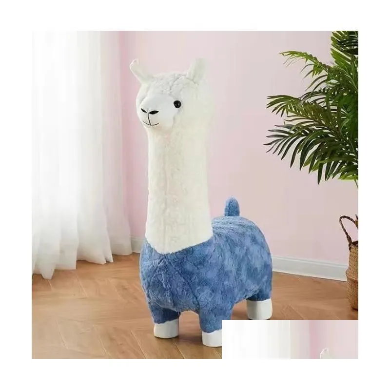 Alpaca stool Living room balcony cartoon shoe change stool Children`s casual action figure sitting room alpaca seat