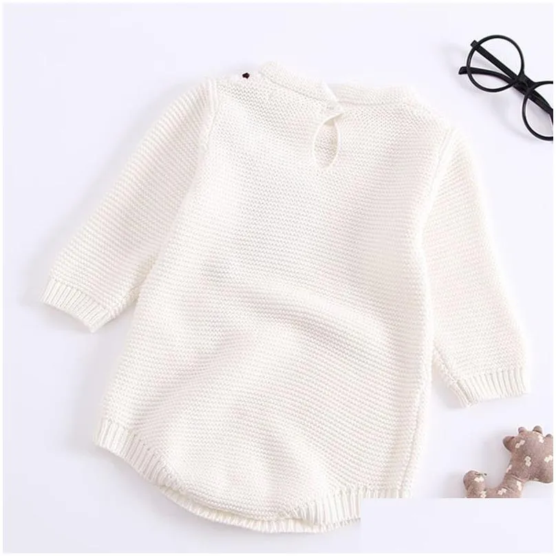 Clothing Sets 0-3 Yrs Knitted Autumn Born Long-Sleeve Knit Infant Romper Jumpsuits Baby Girls Clothes 210417 Drop Delivery Baby, Kids Dhmwv