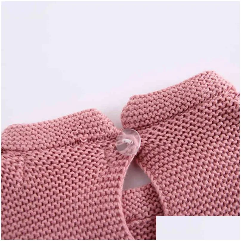 Clothing Sets 0-3 Yrs Knitted Autumn Born Long-Sleeve Knit Infant Romper Jumpsuits Baby Girls Clothes 210417 Drop Delivery Baby, Kids Dhmwv