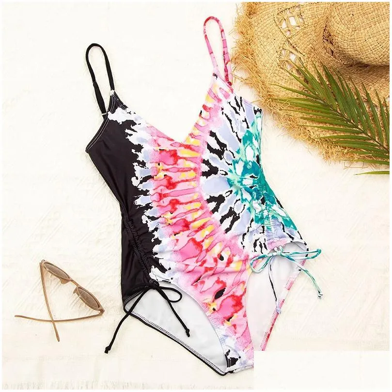 Women`S Swimwear Womens Swimwear Colorf Shorts Bikini Thong Temperament Suspenders Beach Thin Swimsuit Y Siamese Drop Delivery Apparel Dh1R3