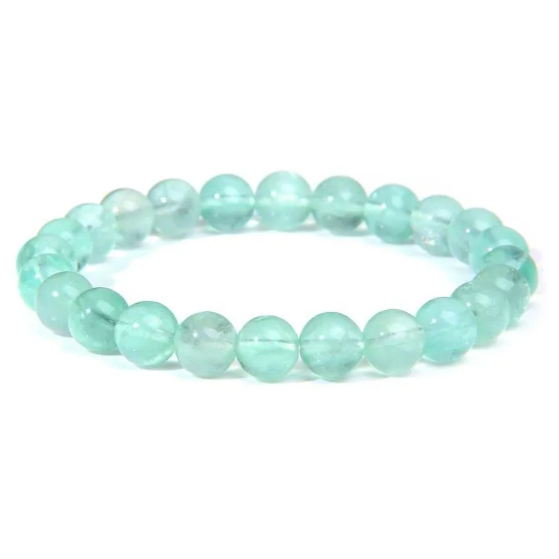 8mm beaded strands natural stone bead bracelet mens and womens white turquoise elastic bracelet