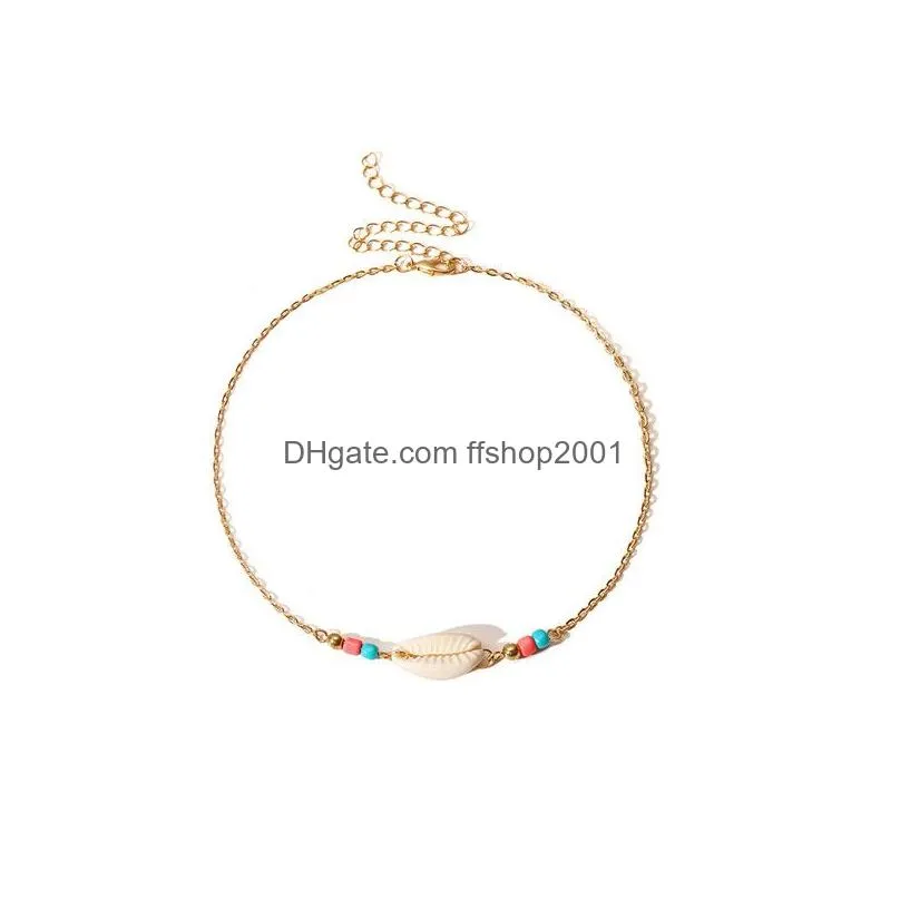 Chokers White Shell Choker Necklce Sier Gold Chain Women Necklaces Beach Fashion Jewlery Will And Drop Delivery Jewelry Necklaces Pend Dh47I