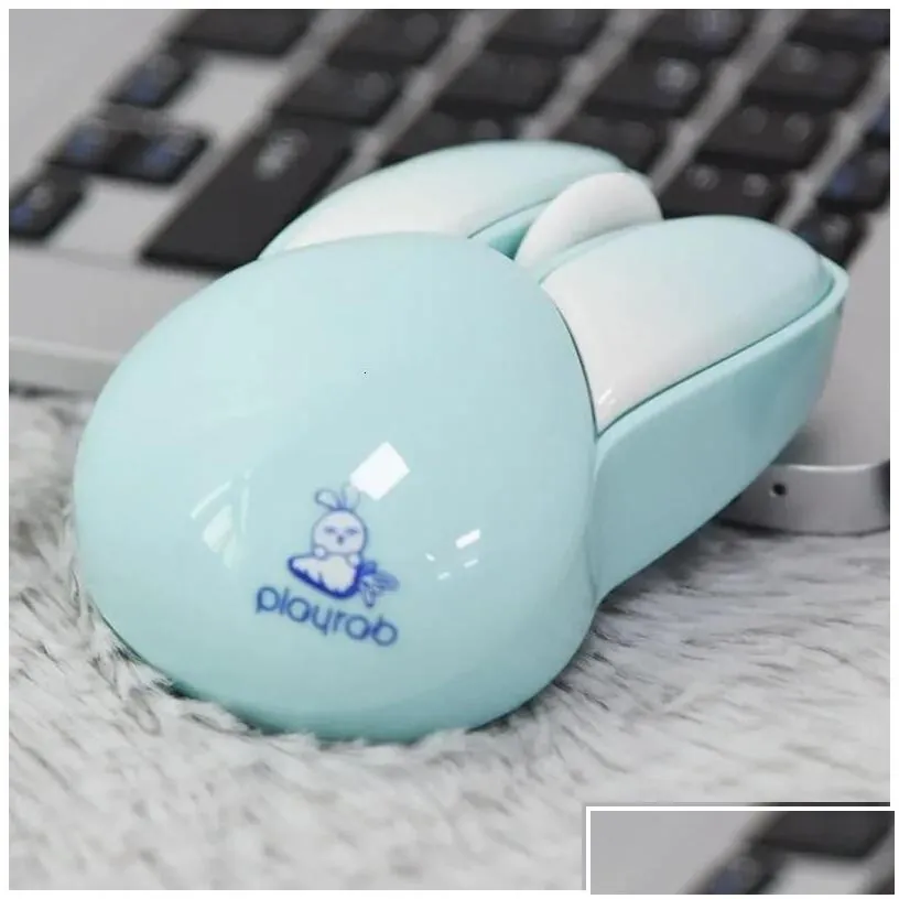 Mice Mofiiwireless Silent Mouse Cute Rabbit Design 2 4 Ghz With Usb Mini Receiver Optical For Laptop Pc Computer Notebook 231117 Drop