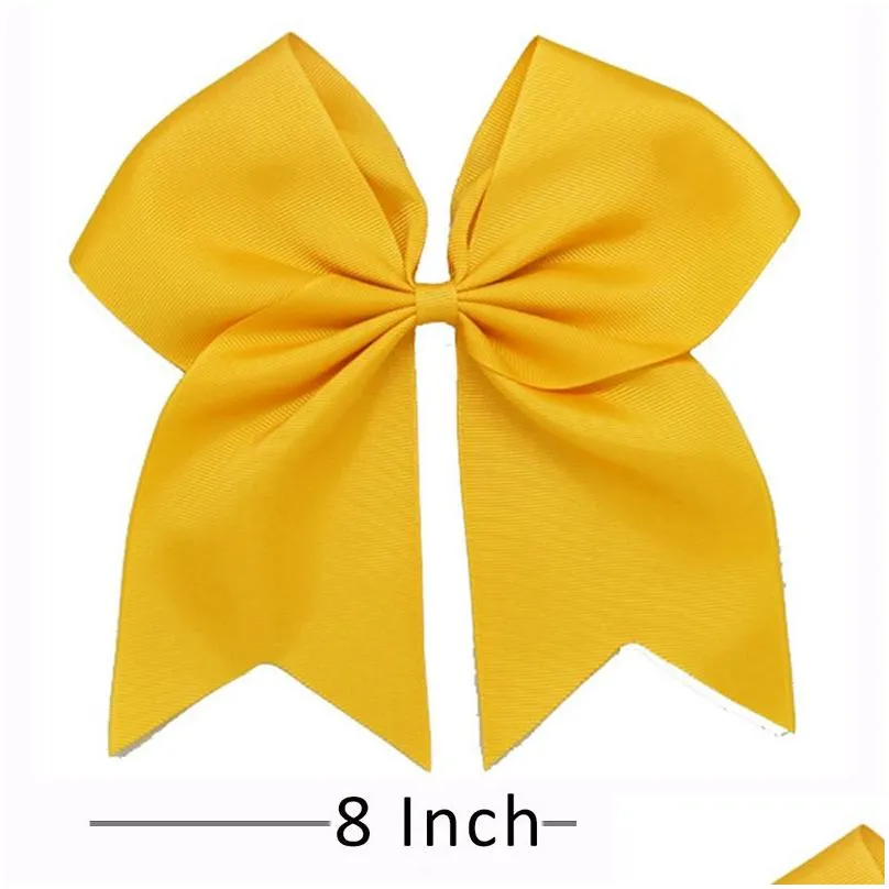 Hair Accessories 15Pcs/Lot 8 Large Solid Ribbon Cheer Bow With Alligator Clips Cheerleading Dance Hair Bows For Girls Barrette Accesso Dhfr8