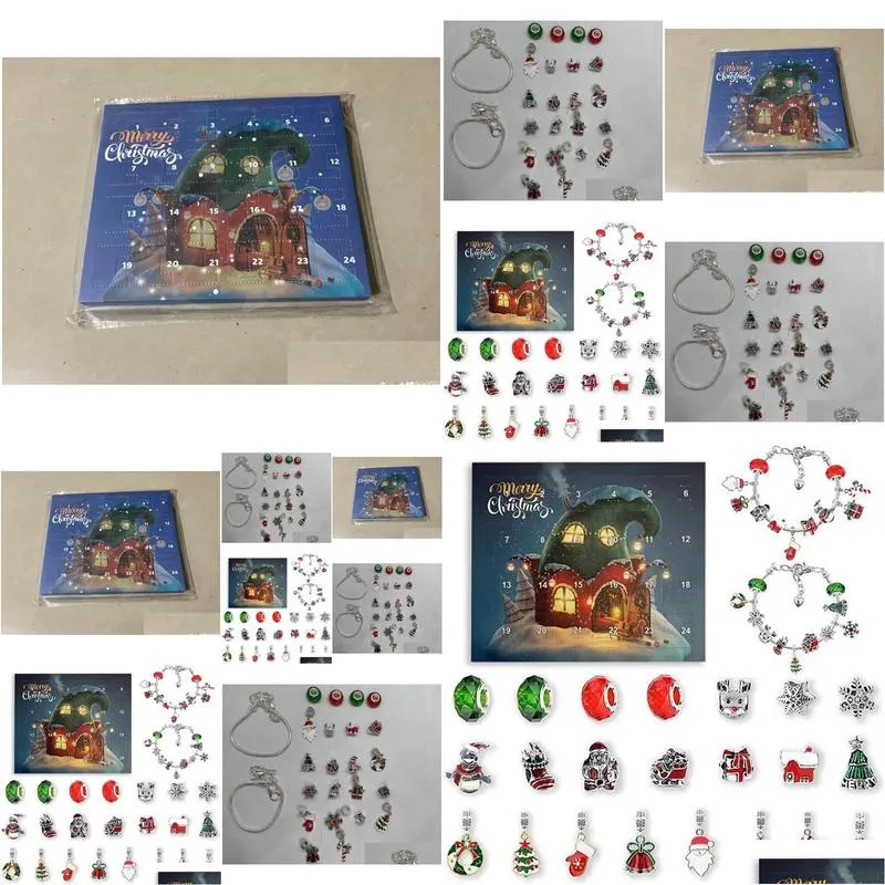 Christmas Advent Calendar Blind Box for DIY Bracelet Countdown 24 Days Surprise Gift