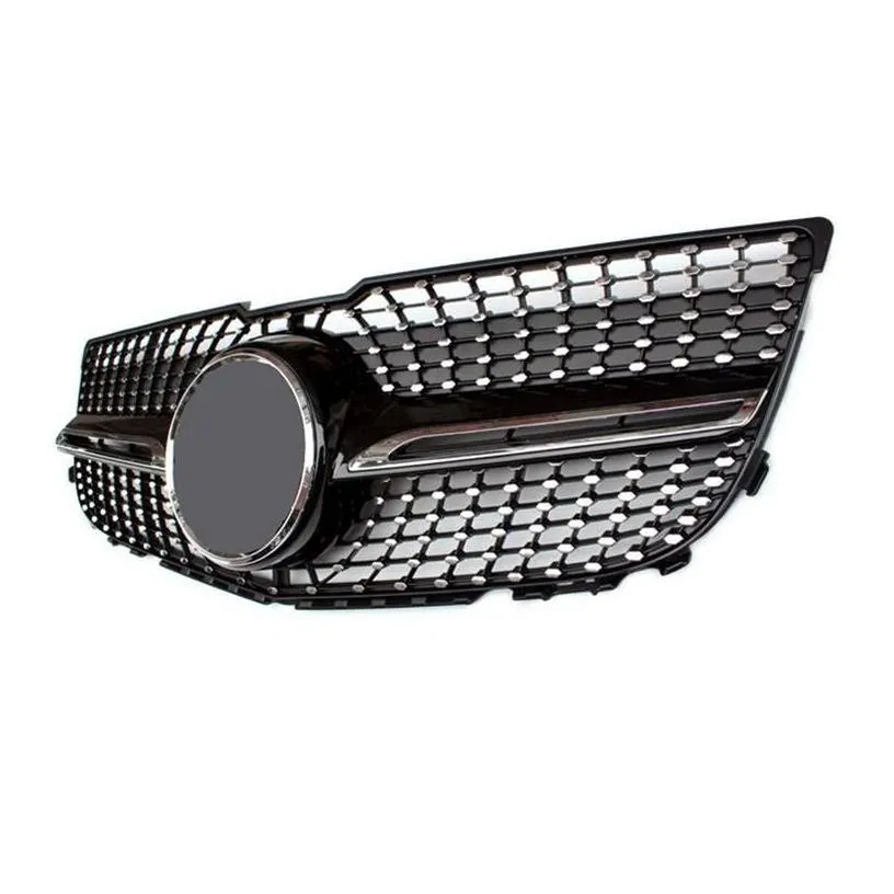 Grilles Glk X204 Diamond Abs Material Kidney 2012-2014 Replacement Center Mesh Grille Front Bumper Drop Delivery Mobiles Motorcycles