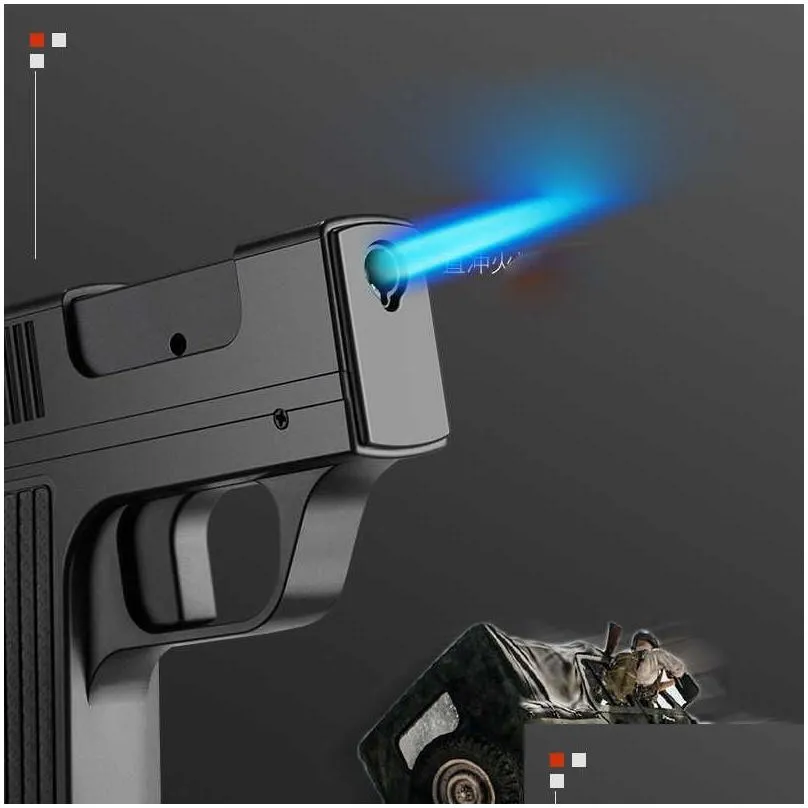 2023 turbine gas windproof lighter welding gun cigarette case 10pcs unusual camping mens gift small toy wi08