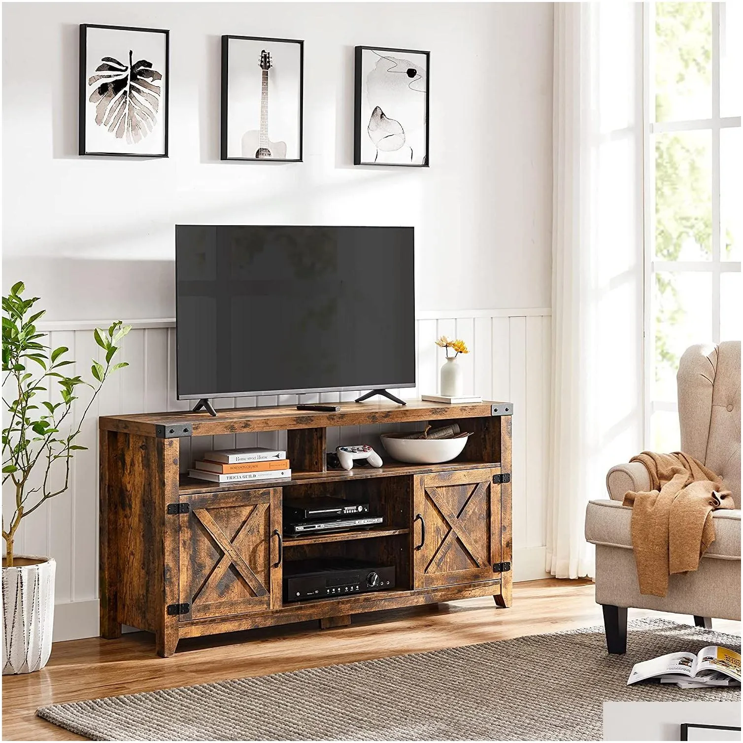 TV Cabinet for Televisions up to 60 Inches for Living Room Rustic Brown2453080