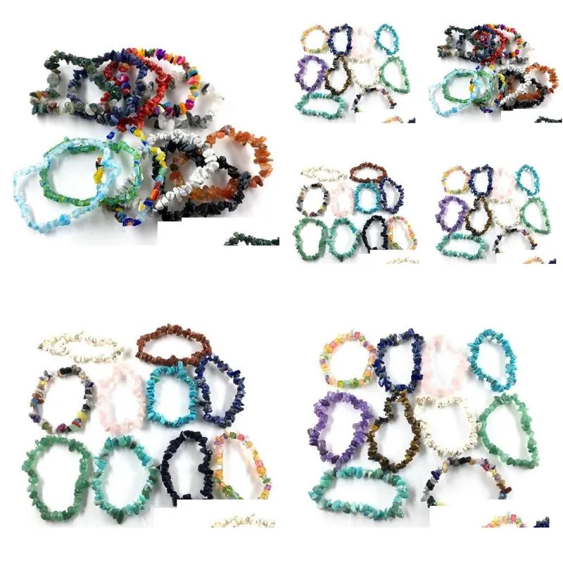 natural healing crystal bracelet multi colors gemstone 15-18cm stretch bracelet natural stone bracelets mixed gemstone chakra