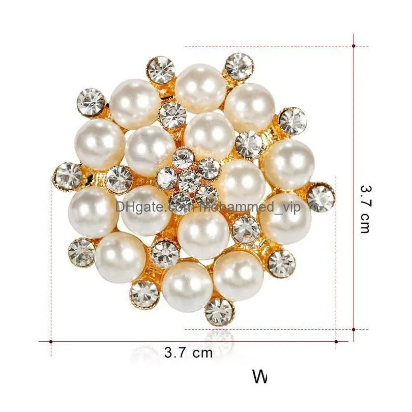 gold silver faux pearl pin brooch designer brooches badge metal enamel pin broche women luxury jewelry xmas party supplies