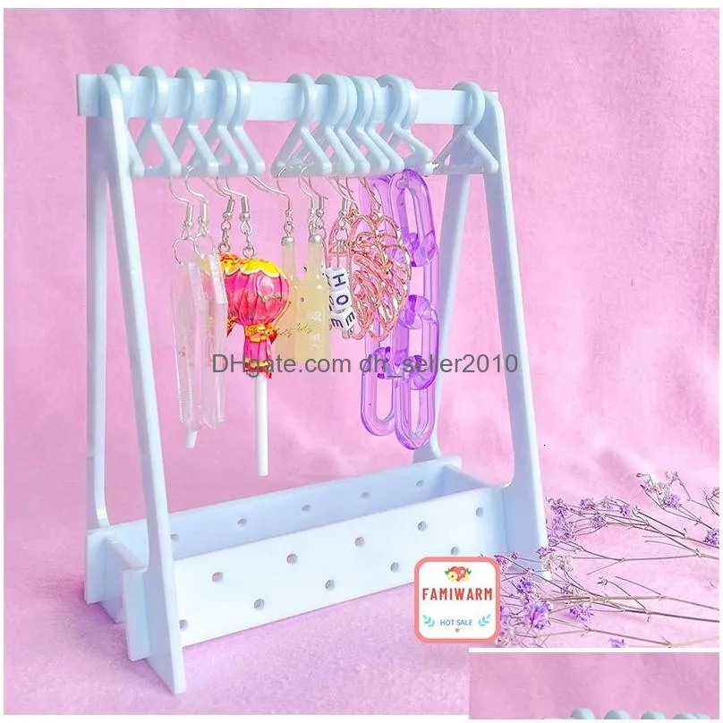 Decorative Objects & Figurines Decorative Objects Figurines Creative Earring Display Stand Coat Hanger Rack Style Necklace Jewelry Sto Dhtbi