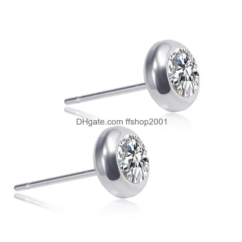 Stud Stainless Steel Diamond Stud Earrings Women Mens Ear Rings Fashion Jewelry Will And Sandy 350199 Drop Delivery Jewelry Earrings Dhrk6